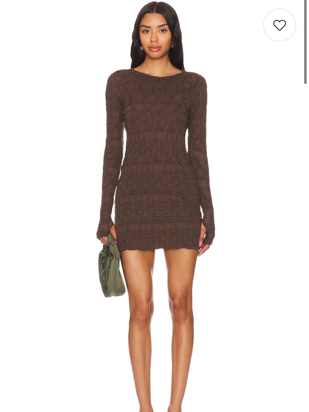 Free People Chocolate Brown Textured Knit Mini Dress